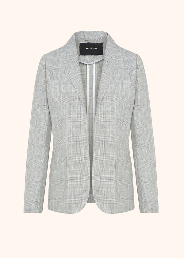 Kiton grey jacket for woman, in linen