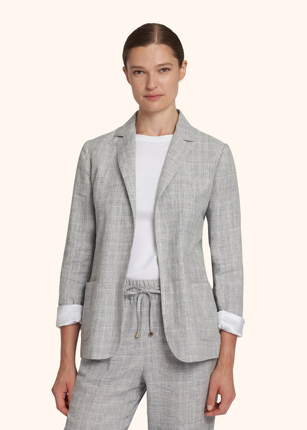 Kiton grey jacket for woman, in linen 2