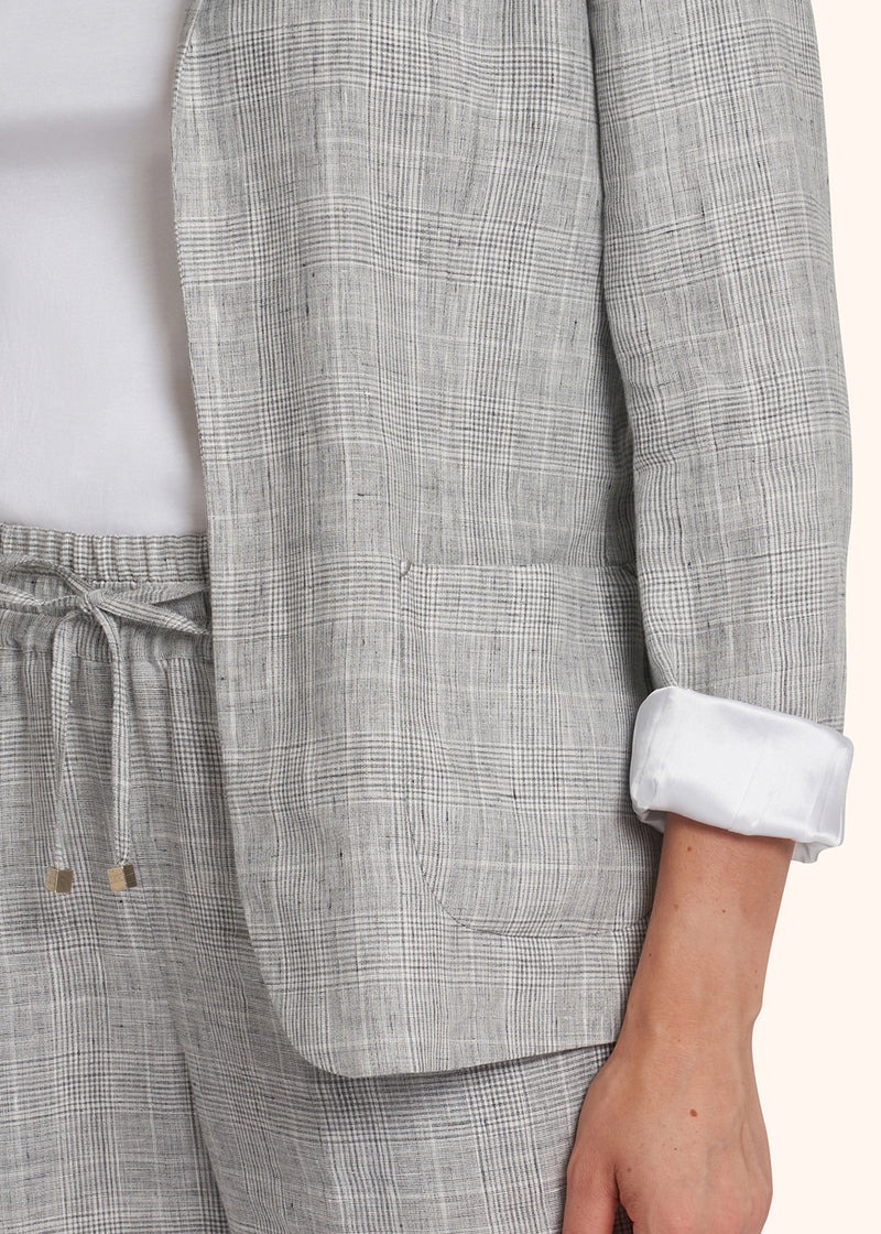 Kiton grey jacket for woman, in linen 4