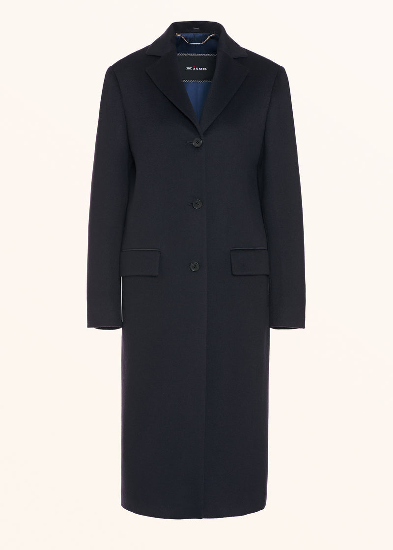 Kiton blue coat for woman, in cashmere
