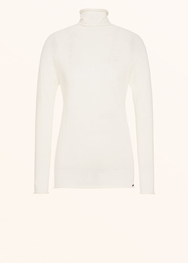 Kiton white jersey for woman, in cashmere