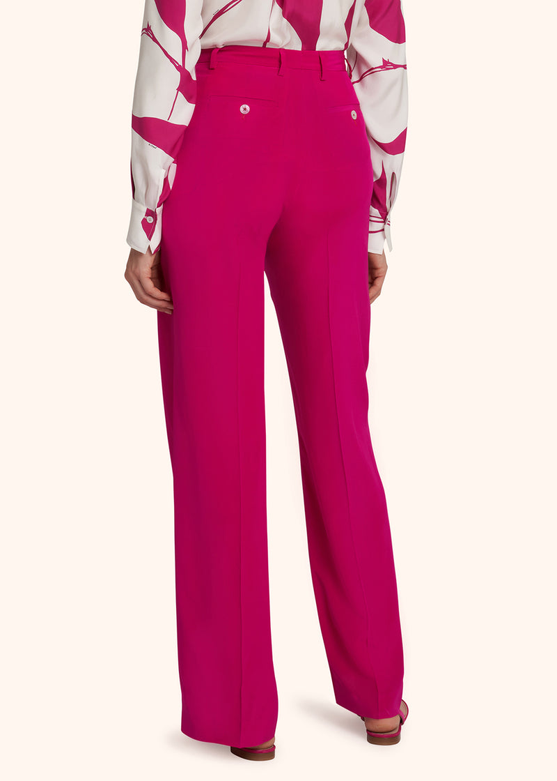 Kiton fuchsia trousers for woman, in silk 3