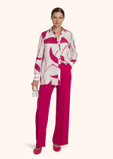 Kiton fuchsia trousers for woman, in silk 5