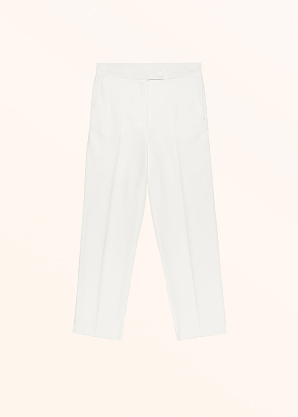 Kiton white trousers for woman, in silk