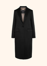 Kiton black coat for woman, in cashmere