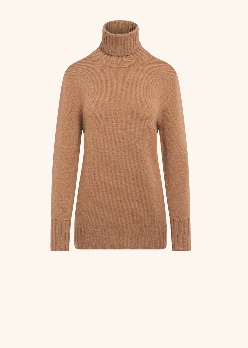 Kiton camel sweater for woman, in cashmere