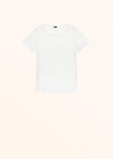 Kiton white jersey t-shirt for woman, in linen