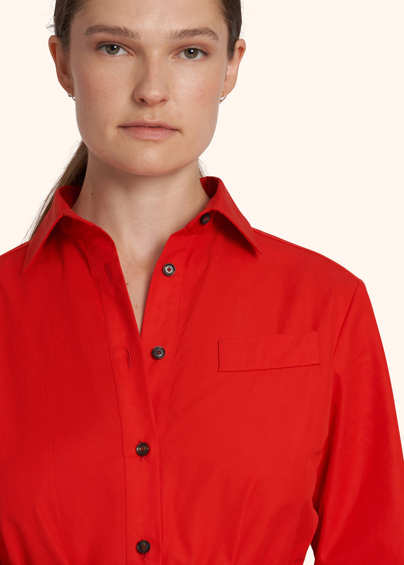 Red dress for woman, in cotton – Kiton Europe