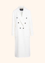 Kiton white coat for woman, in cashmere