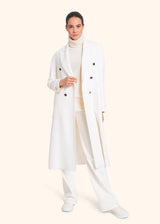Kiton white coat for woman, in cashmere 5