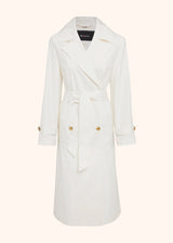 Kiton white coat for woman, in silk