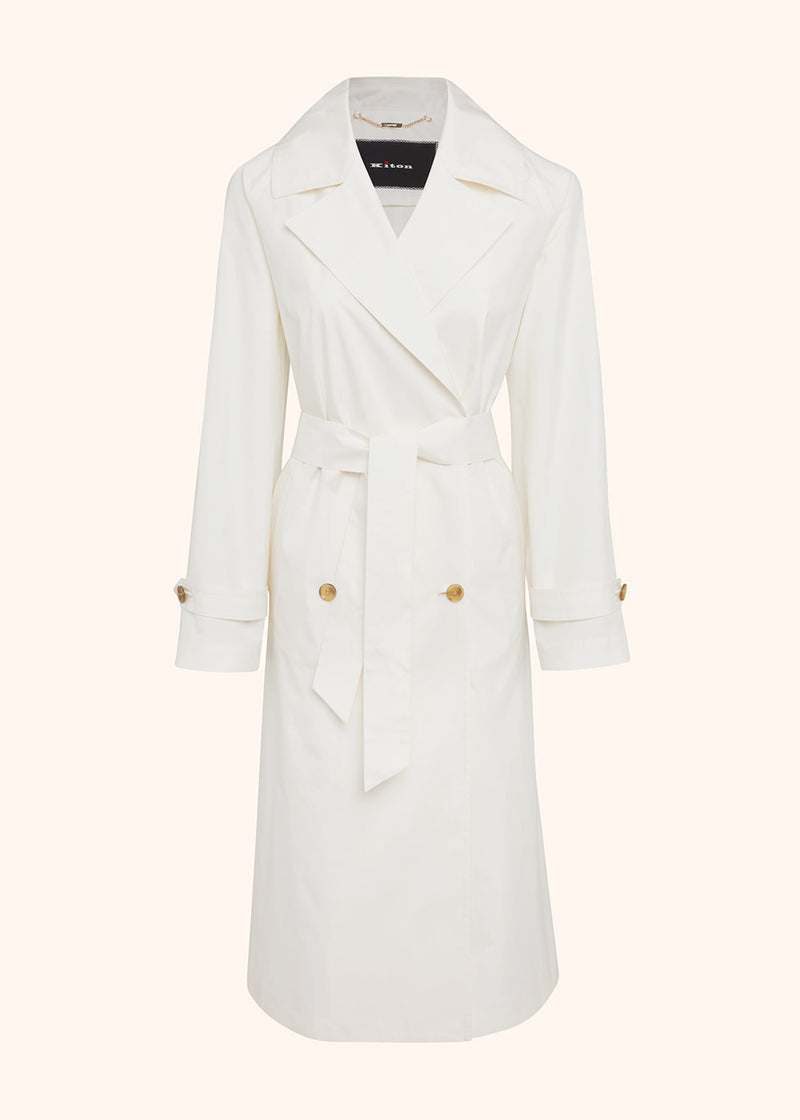 Kiton white coat for woman, in silk