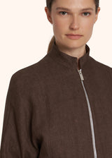 Kiton brown shirt for woman, in linen 4