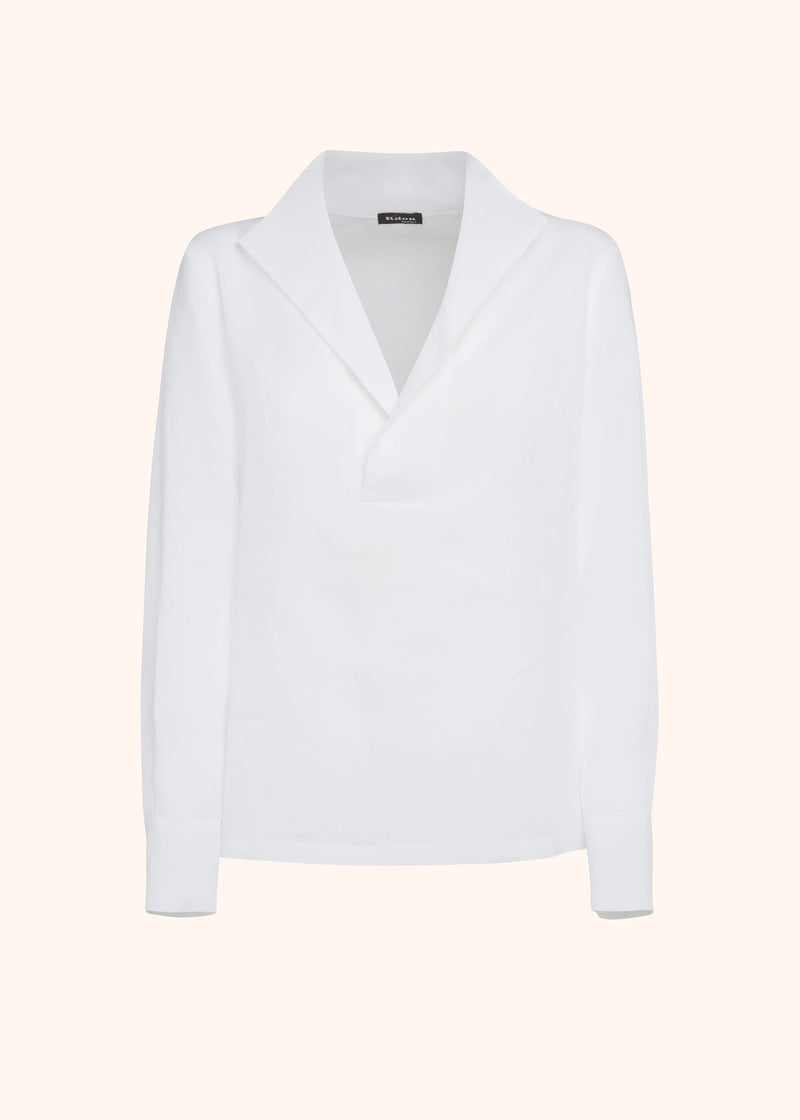 Kiton white shirt for woman, in linen