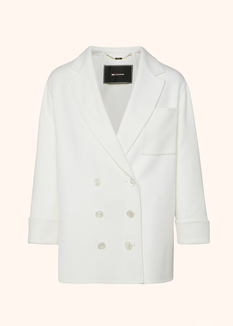 Kiton white jacket for woman, in cashmere