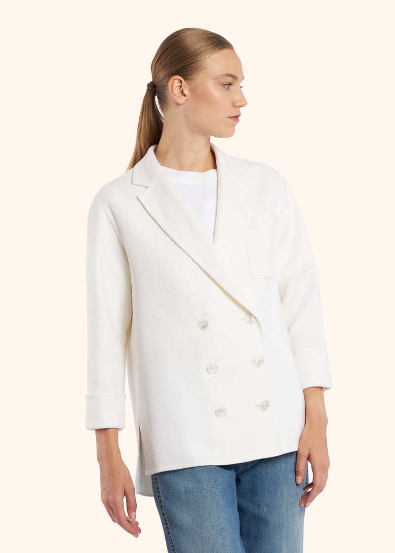 Kiton white jacket for woman, in cashmere 2