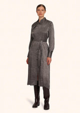 Kiton medium grey dress for woman, in silk 2