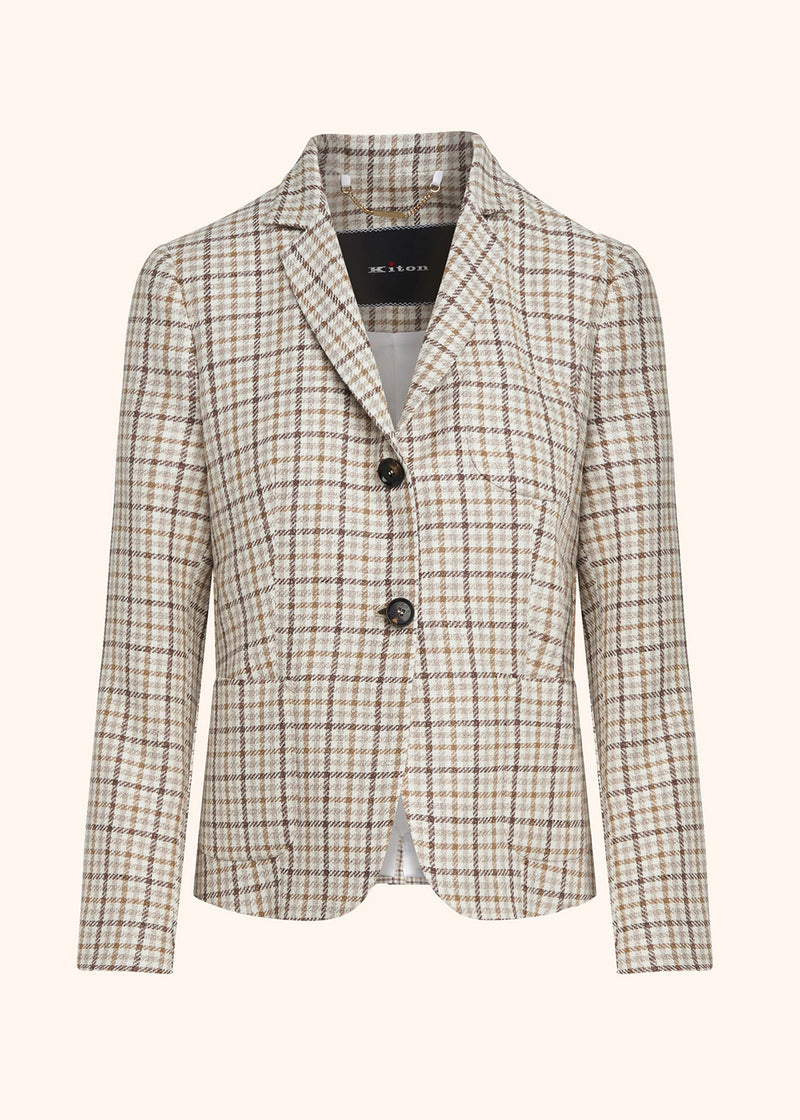 Kiton beige jacket for woman, in linen