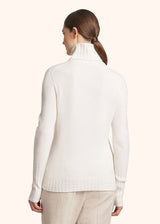 Kiton optical white jersey high neck for woman, in cashmere 3