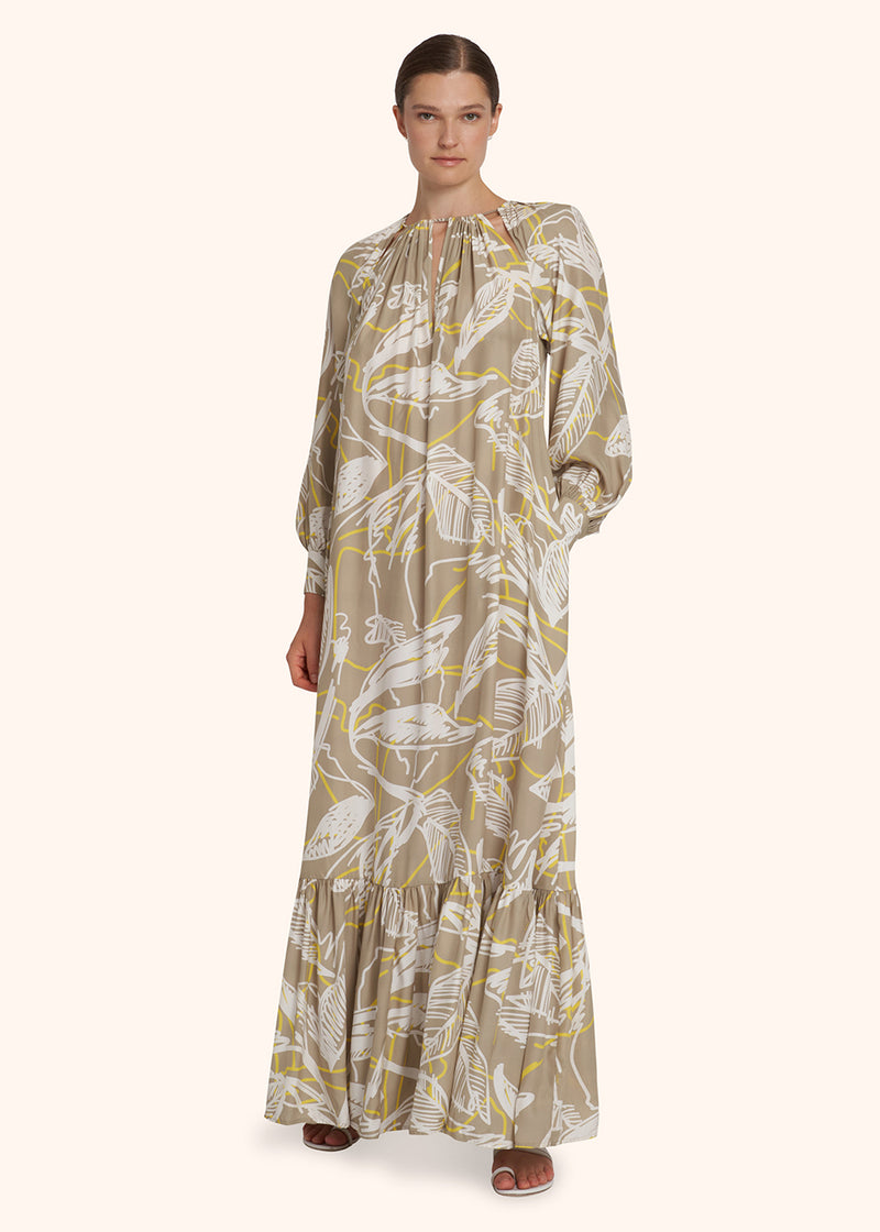 Kiton beige/yellow dress for woman, in silk 2