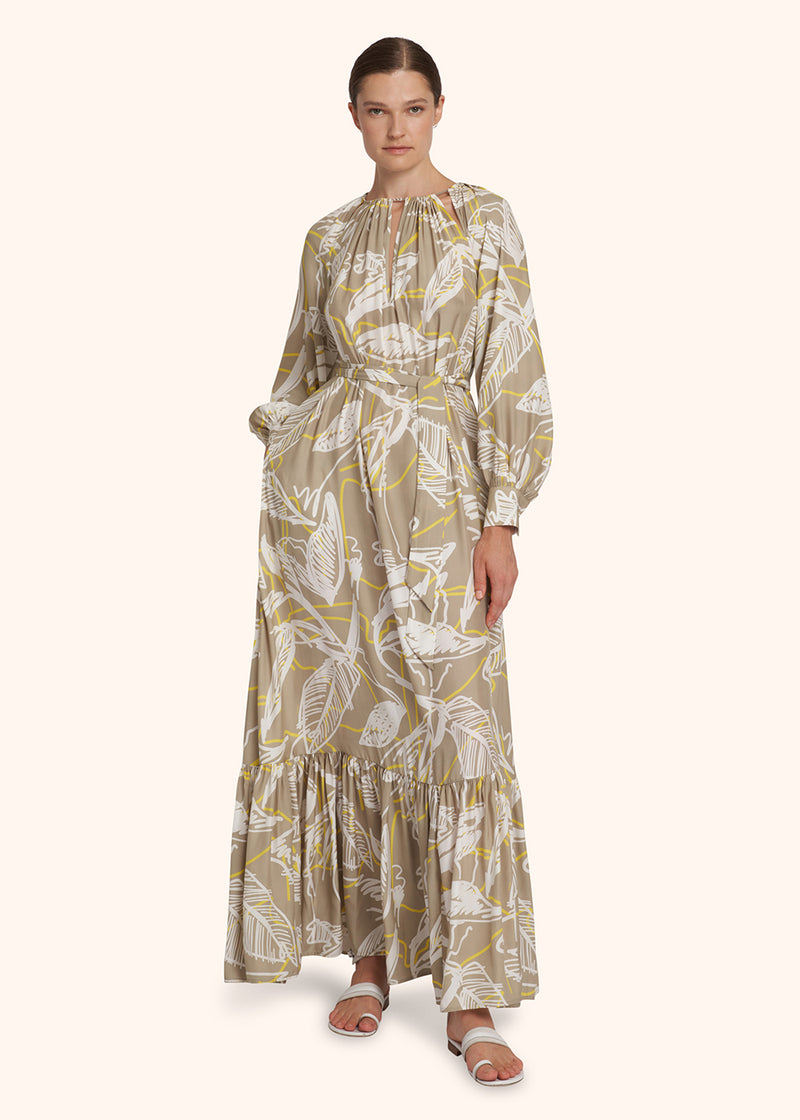 Kiton beige/yellow dress for woman, in silk 5