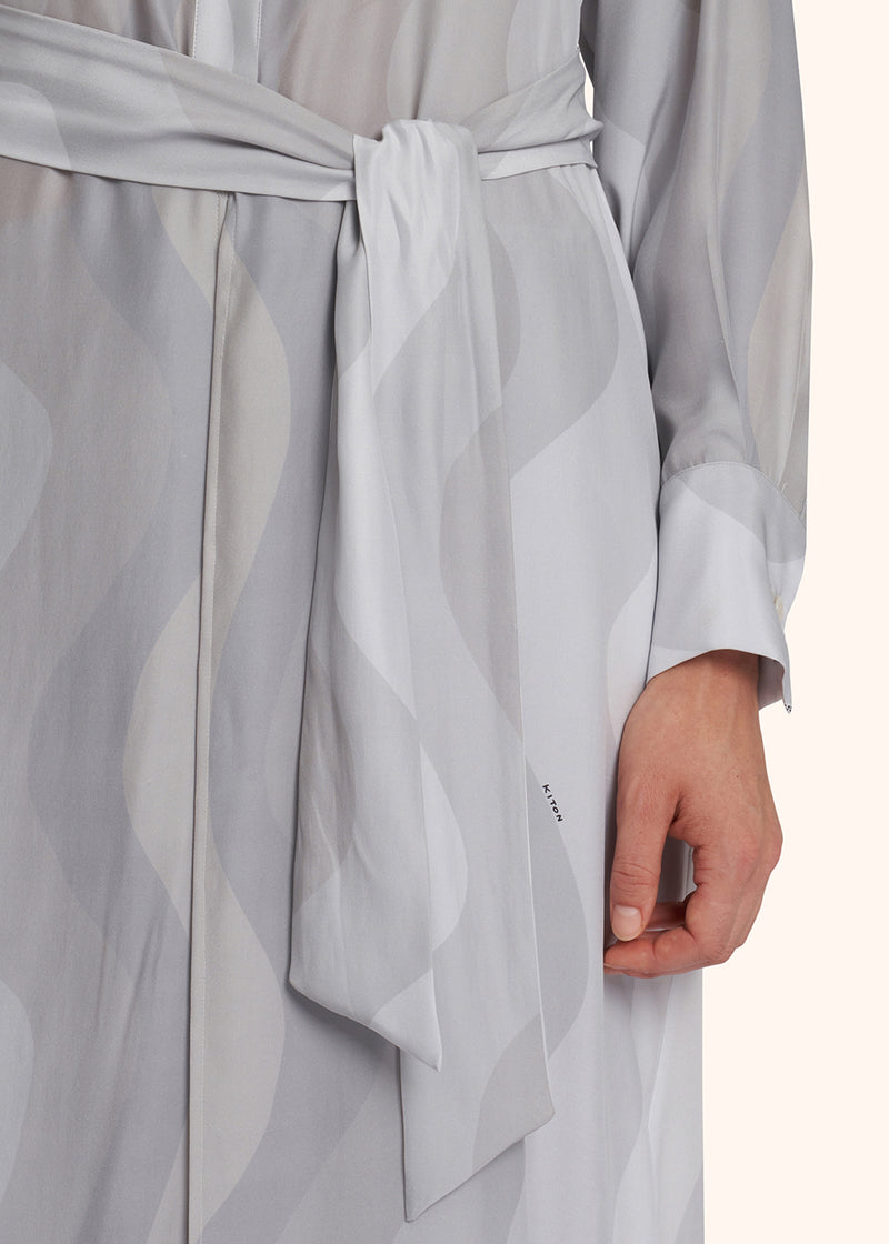 Kiton grey dress for woman, in silk 4