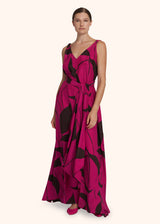 Kiton fuchsia/brown dress for woman, in silk 2