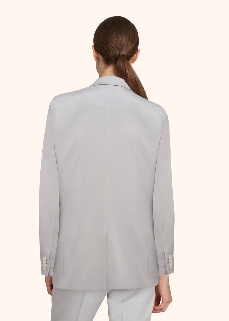 Kiton light grey jacket for woman, in silk 3