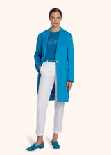 Kiton ocean blue/light grey jersey round neck for woman, in cashmere 5