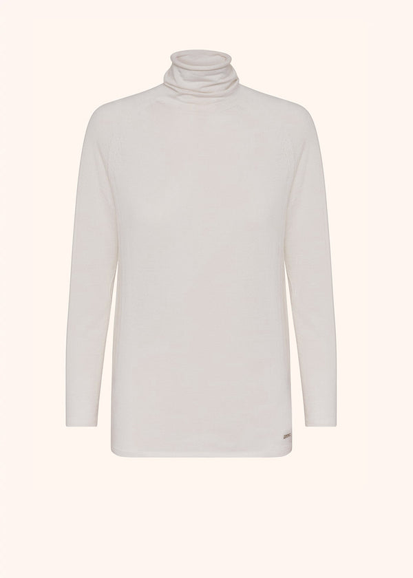 Kiton optical white jersey for woman, in cashmere