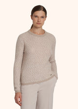 Kiton beige/white jersey round neck for woman, in cashmere 2