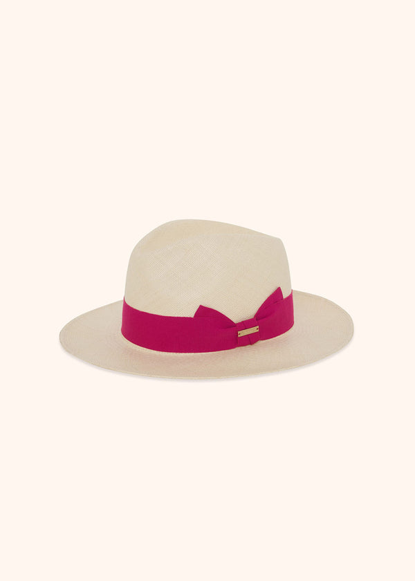 Kiton fuchsia hat for woman, in straw