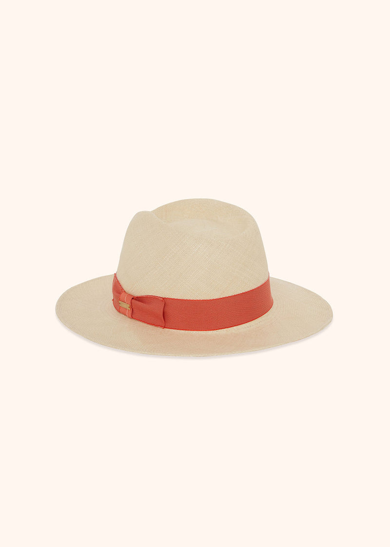 Kiton orange hat for woman, in straw 2