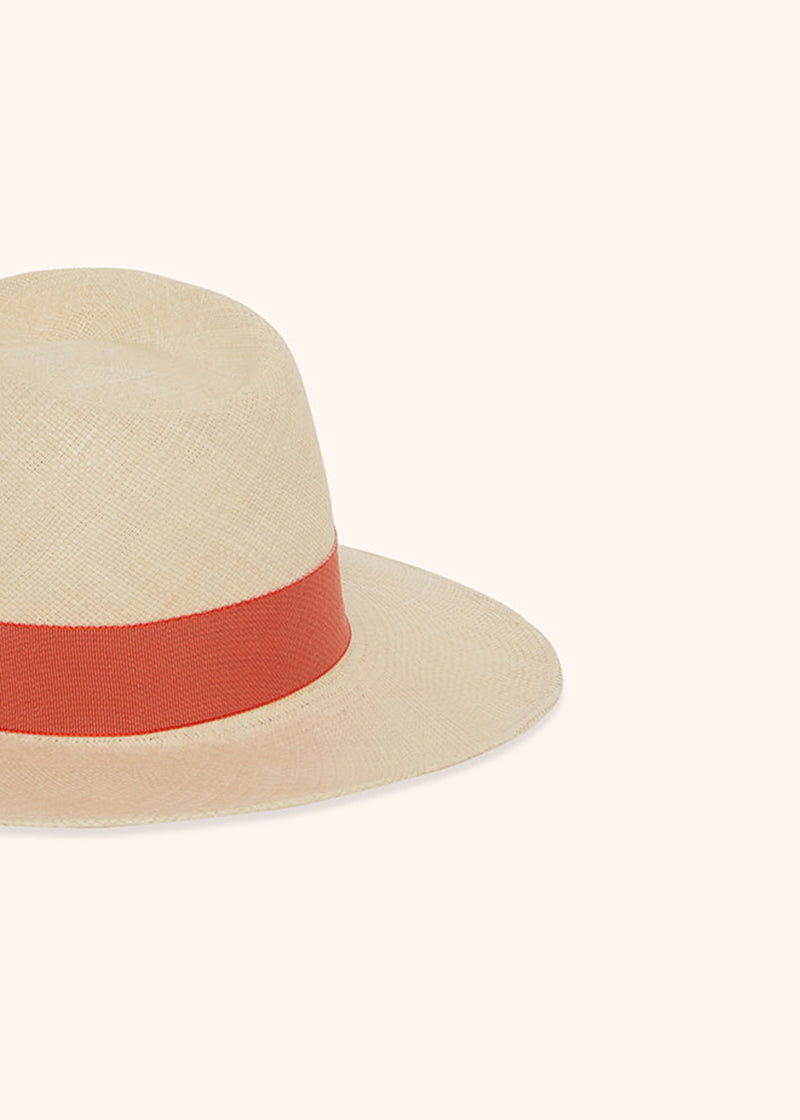 Kiton orange hat for woman, in straw 3