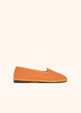 Kiton orange shoes for woman, in linen 1