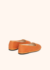 Kiton orange shoes for woman, in linen 3