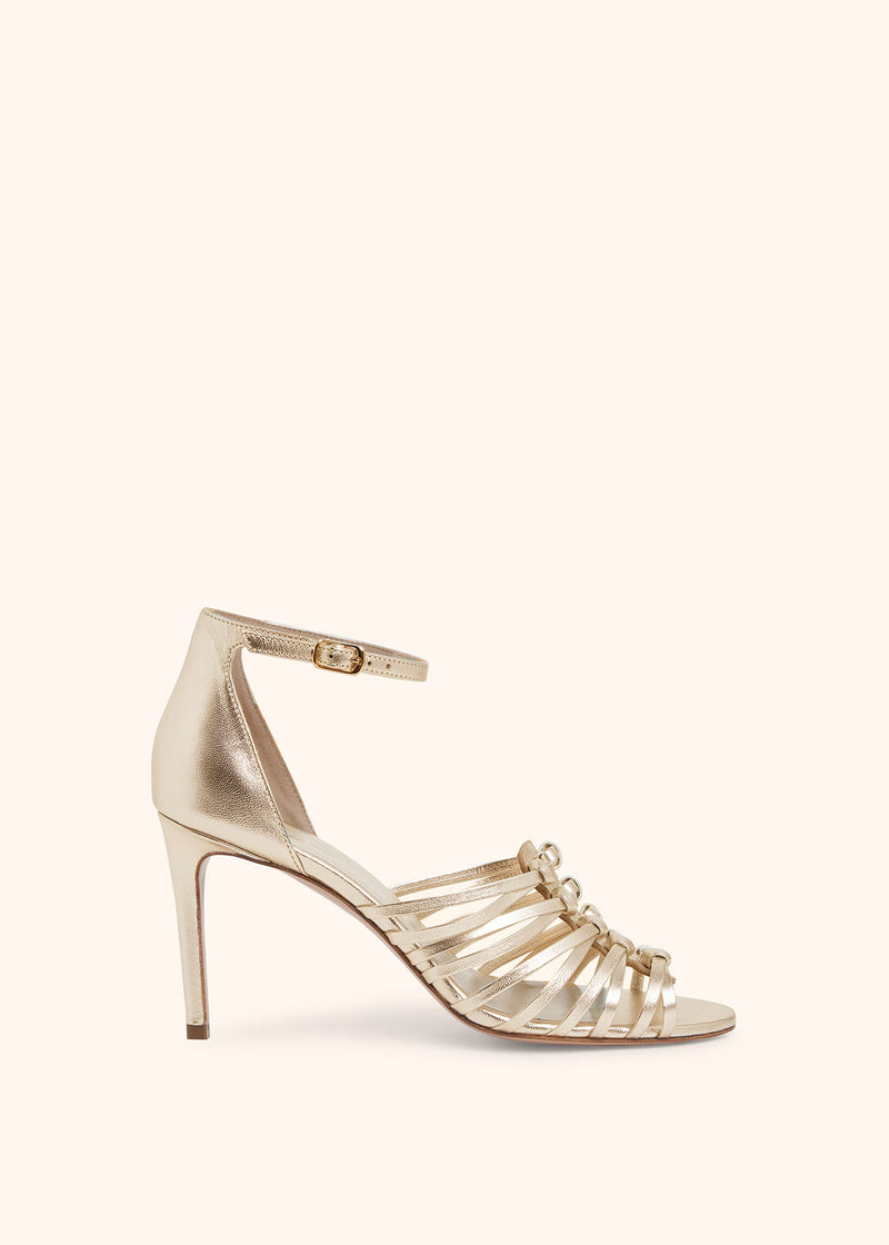 Kiton gold sandal for woman, in lambskin