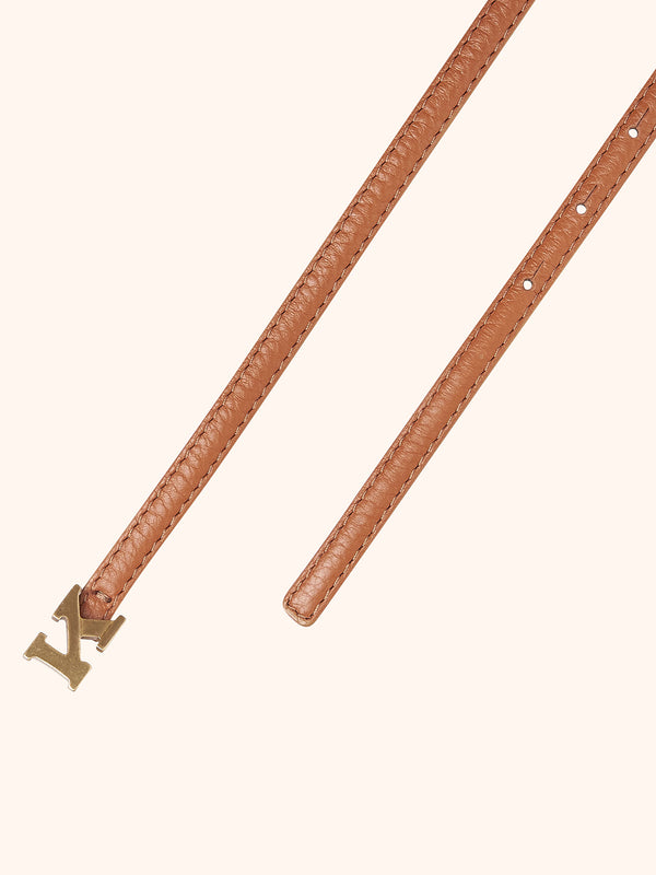 Kiton tan belt for woman, in deerskin
