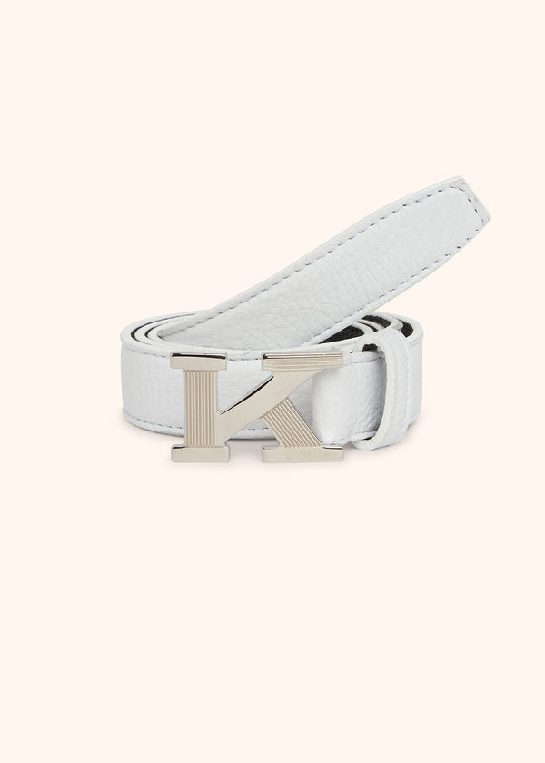 Kiton white belt for woman, in deerskin