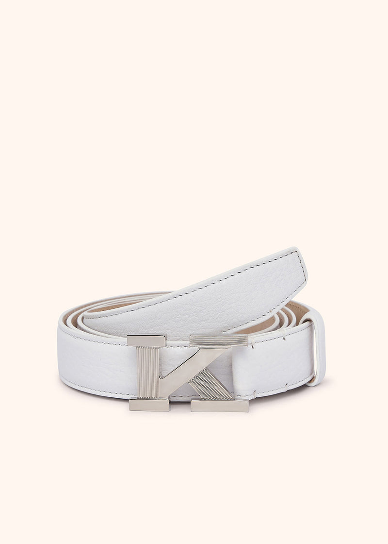 Kiton white belt for woman, in deerskin 1