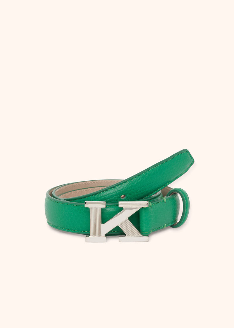 Kiton green belt for woman, in deerskin