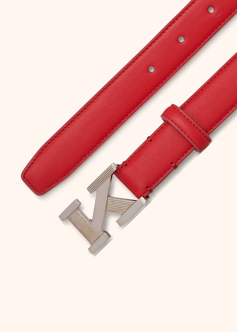 Kiton red belt for woman, in lambskin 3