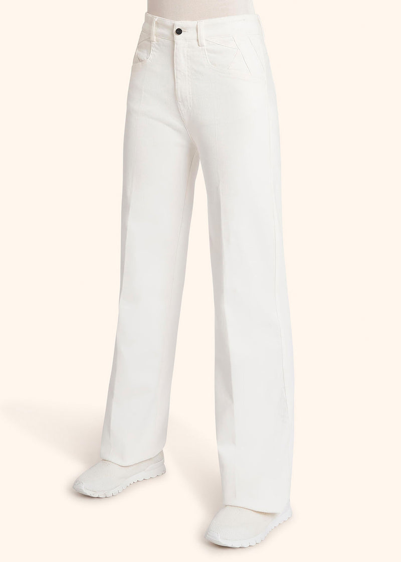 Kiton dirty white jns trousers for woman, in cotton 2