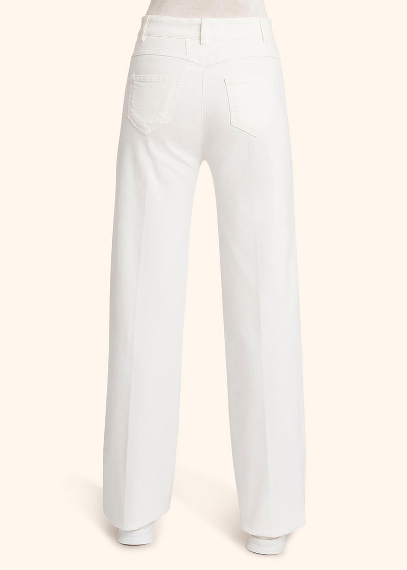 Kiton dirty white jns trousers for woman, in cotton 3