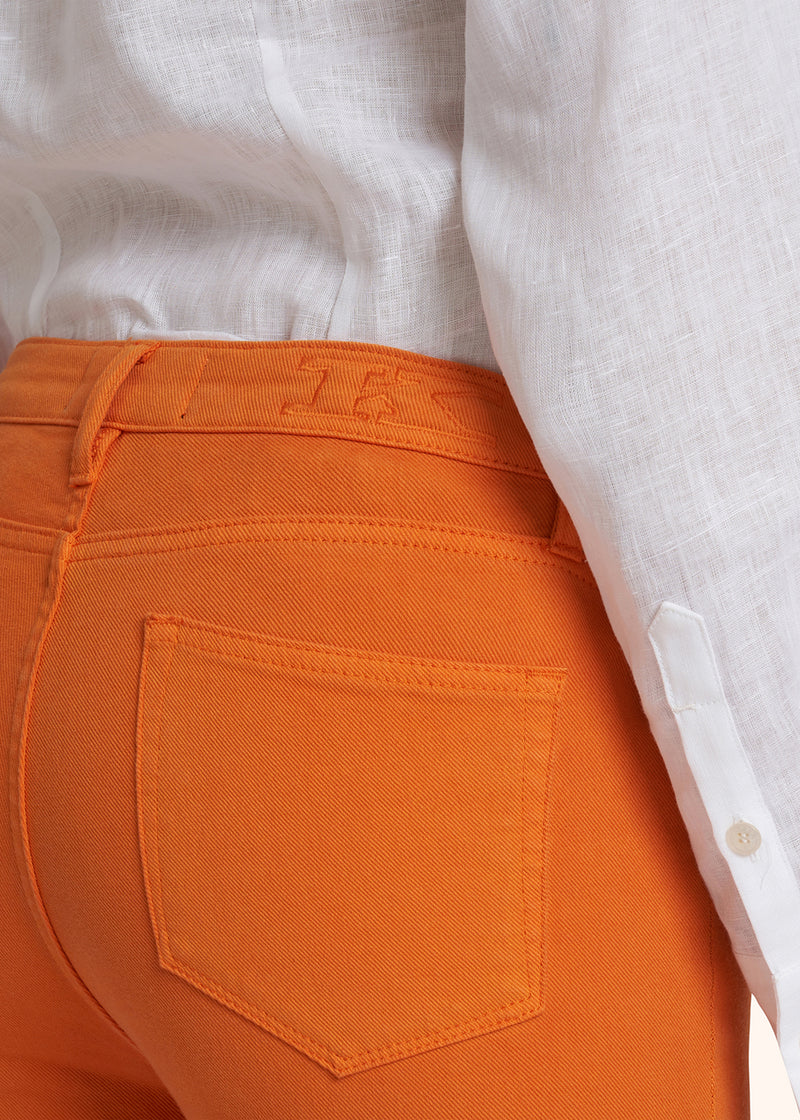 Kiton orange jns trousers for woman, in cotton 4
