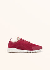 Kiton bordeaux/ivory shoes for woman, in cotton