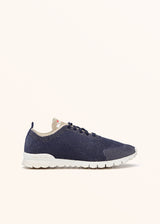 Kiton navy blu/ivory shoes for woman, in cotton