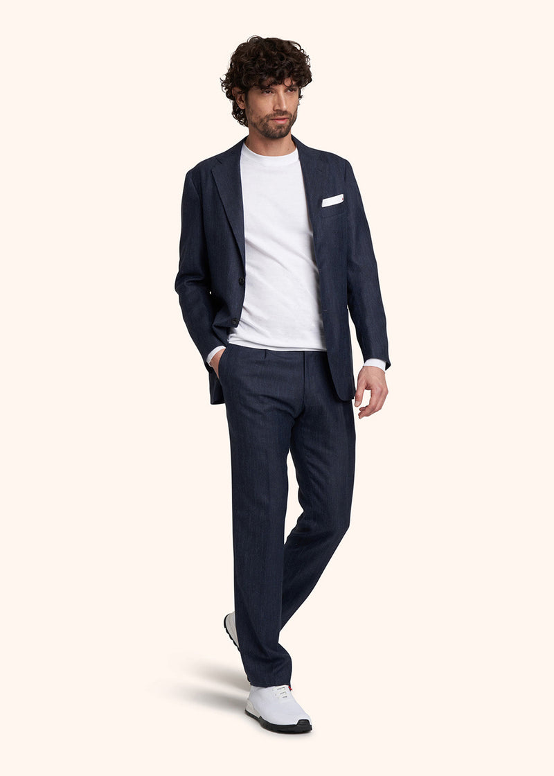 Kiton blue suit for man, in cashmere 5