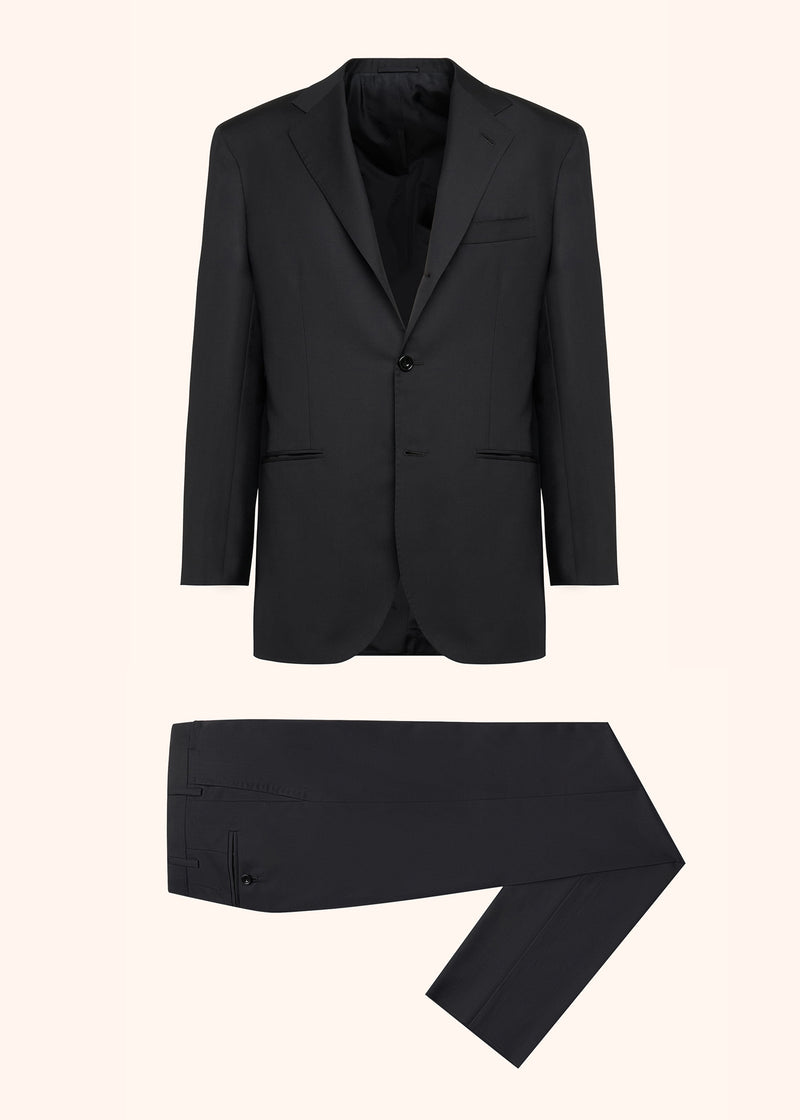 Kiton black suit for man, in wool