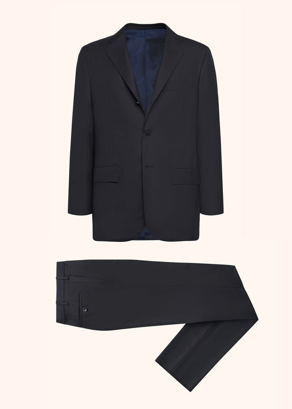 Kiton navy blue suit for man, in wool